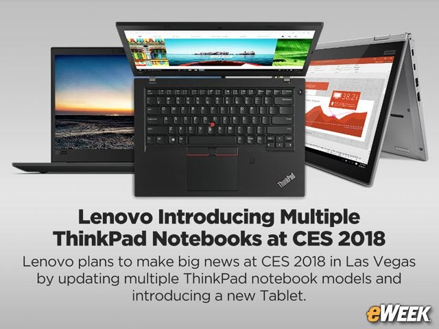 Lenovo Introducing Multiple ThinkPad Notebooks at CES 2018